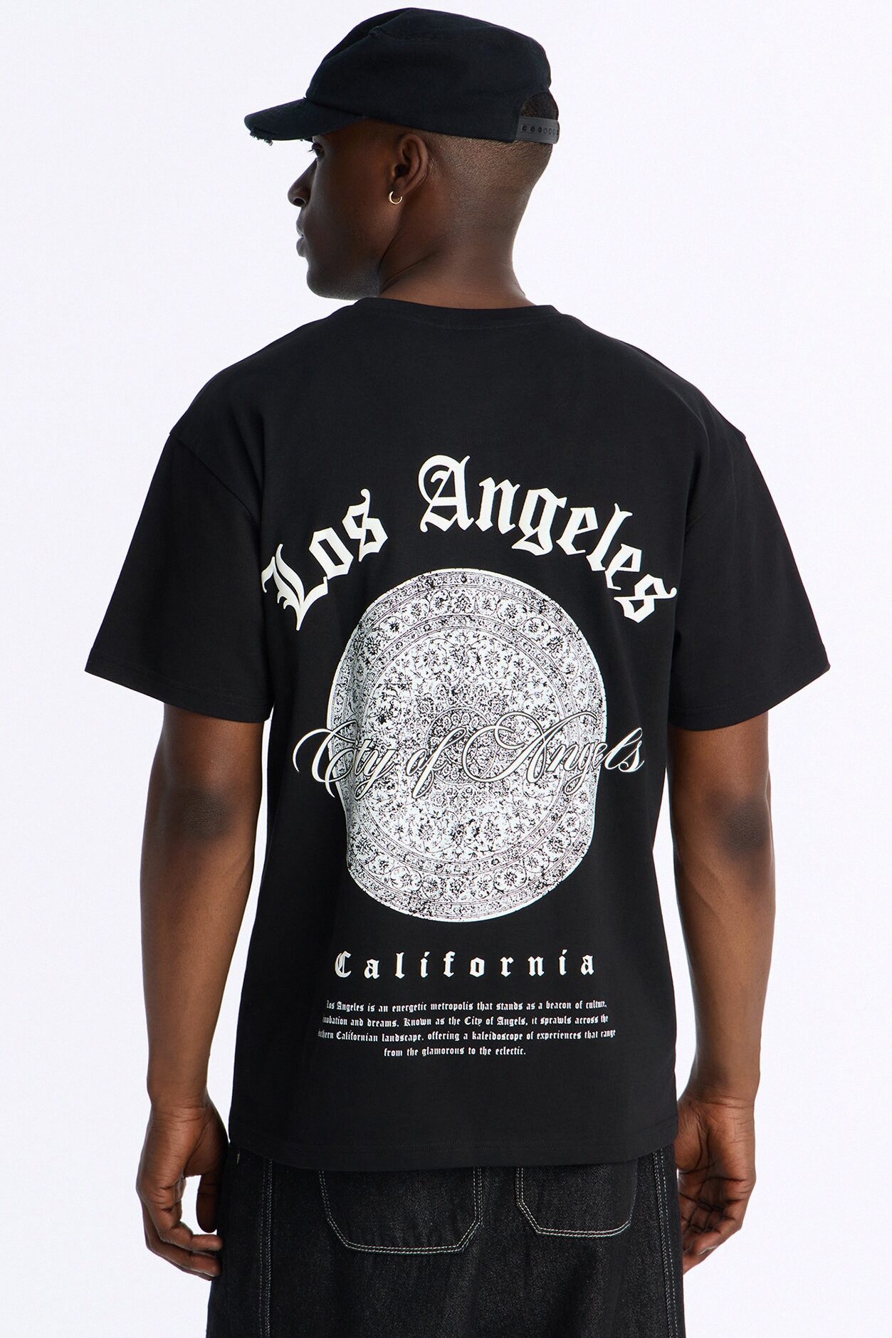 Los Angeles California Heavy Weight Short Sleeve Tee - Black