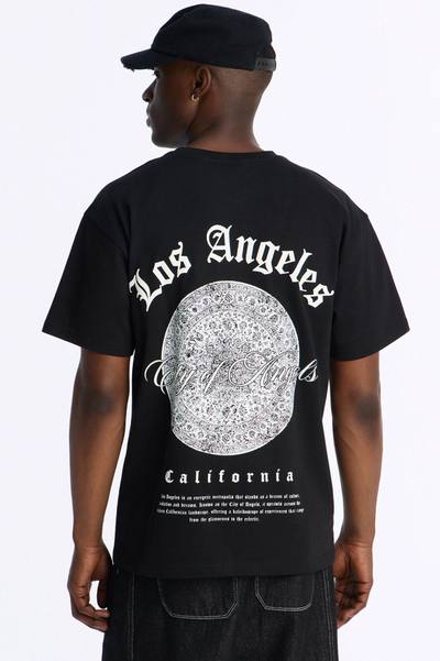Los Angeles California Heavy Weight Short Sleeve Tee - Black