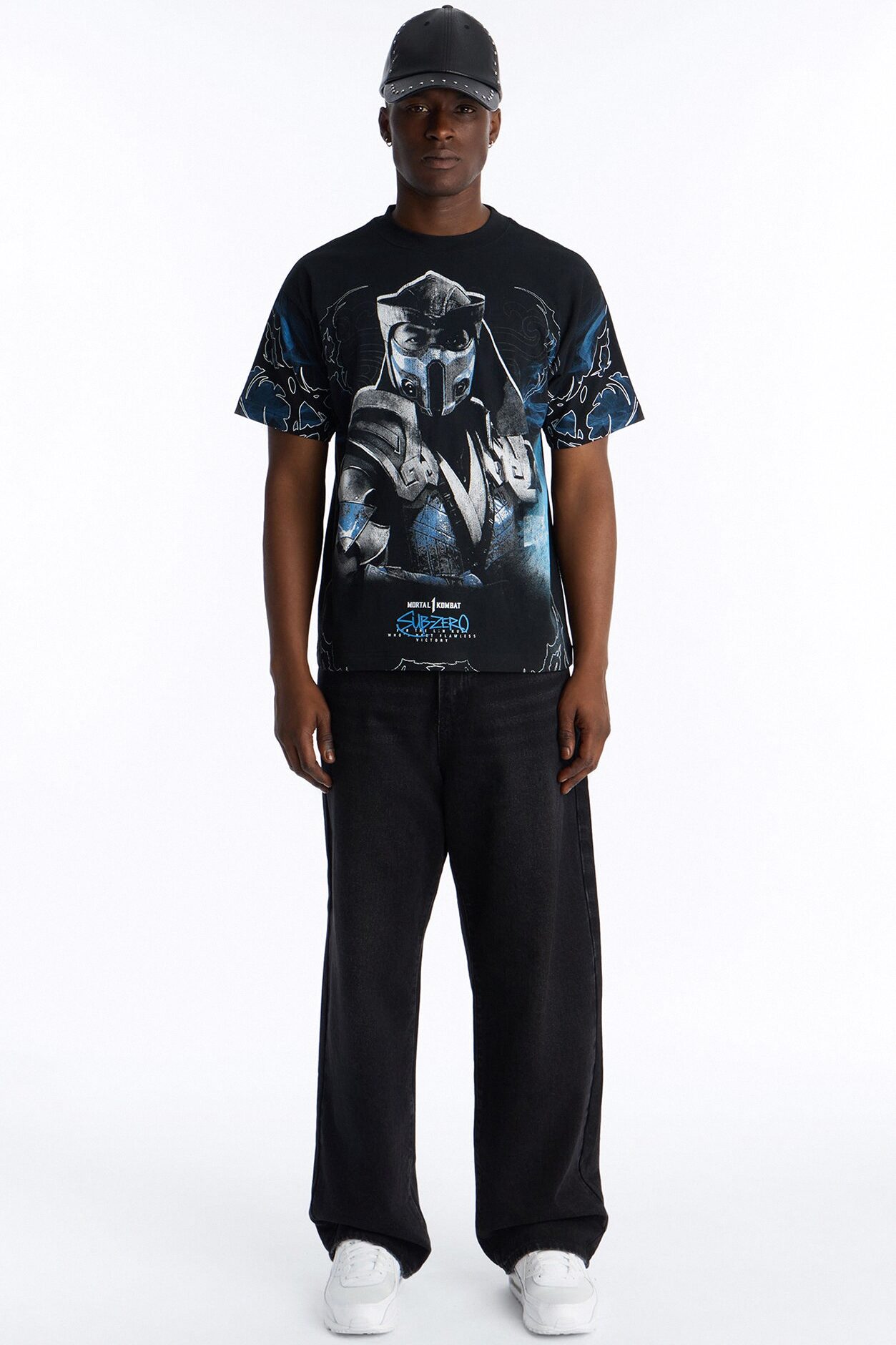 Mortal Kombat Sub Zero Heavy Weight Boxy Short Sleeve Tee - Black