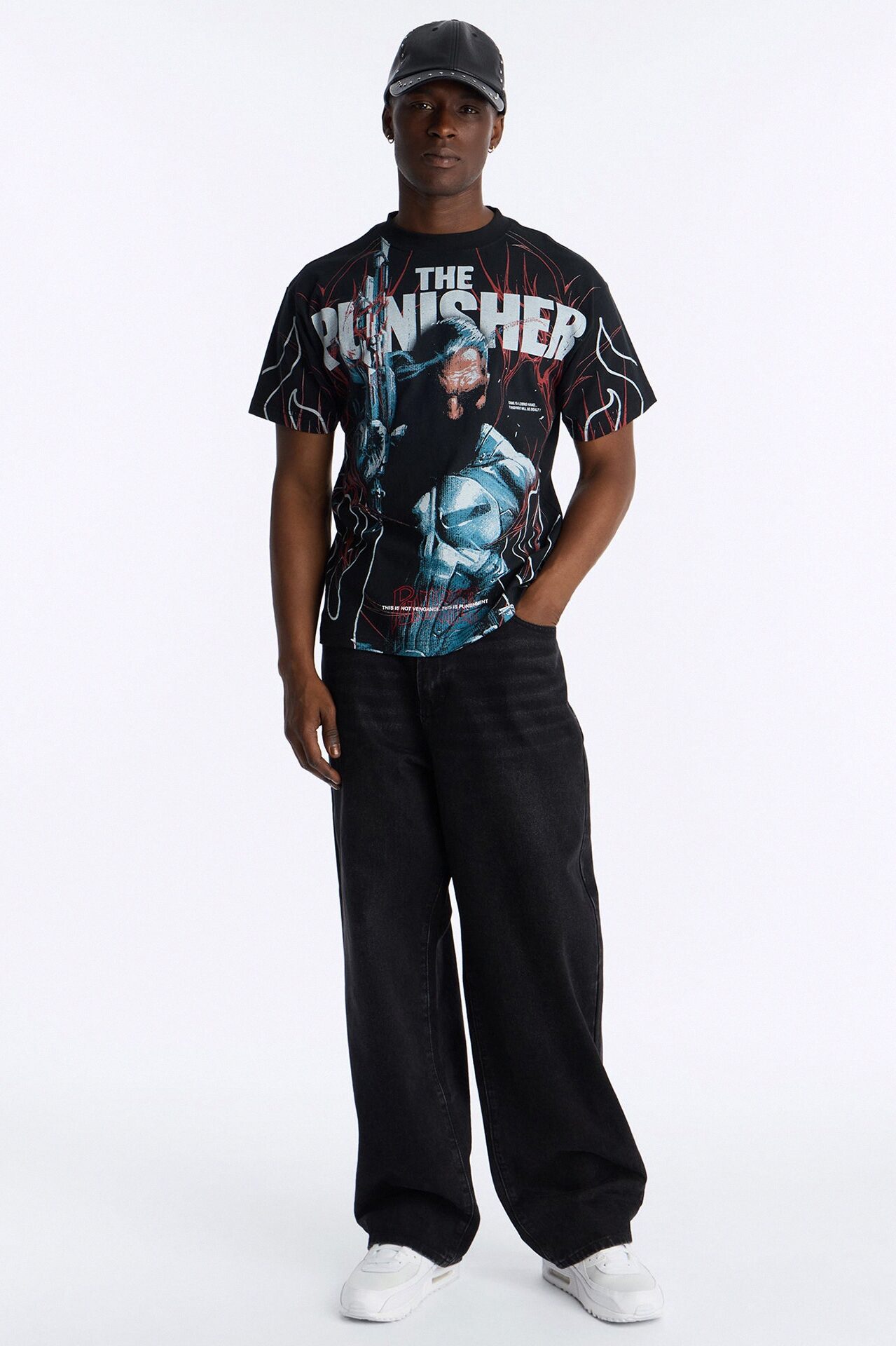The Punisher Heavy Weight Boxy Short Sleeve Tee - Black