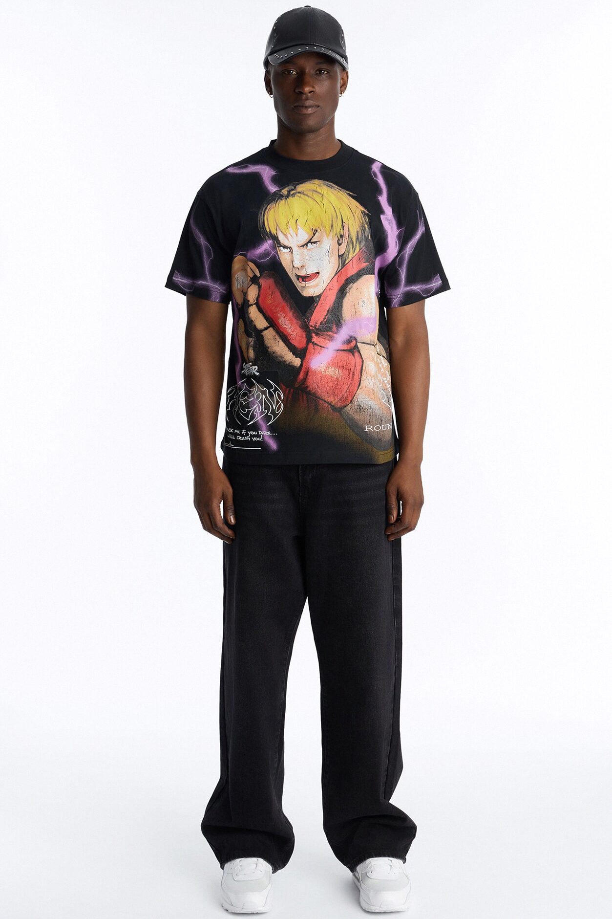 Street Fighter Ken Heavy Weight Boxy Short Sleeve Tee - Black