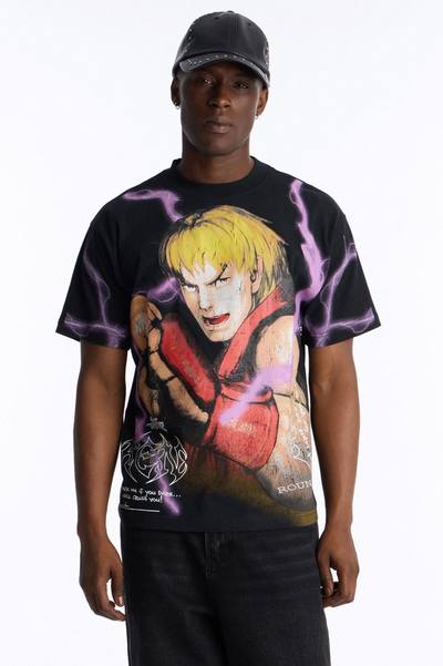 Street Fighter Ken Heavy Weight Boxy Short Sleeve Tee - Black