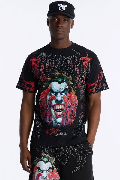 Joker All Over Print Heavy Weight Boxy Short Sleeve Tee - Black