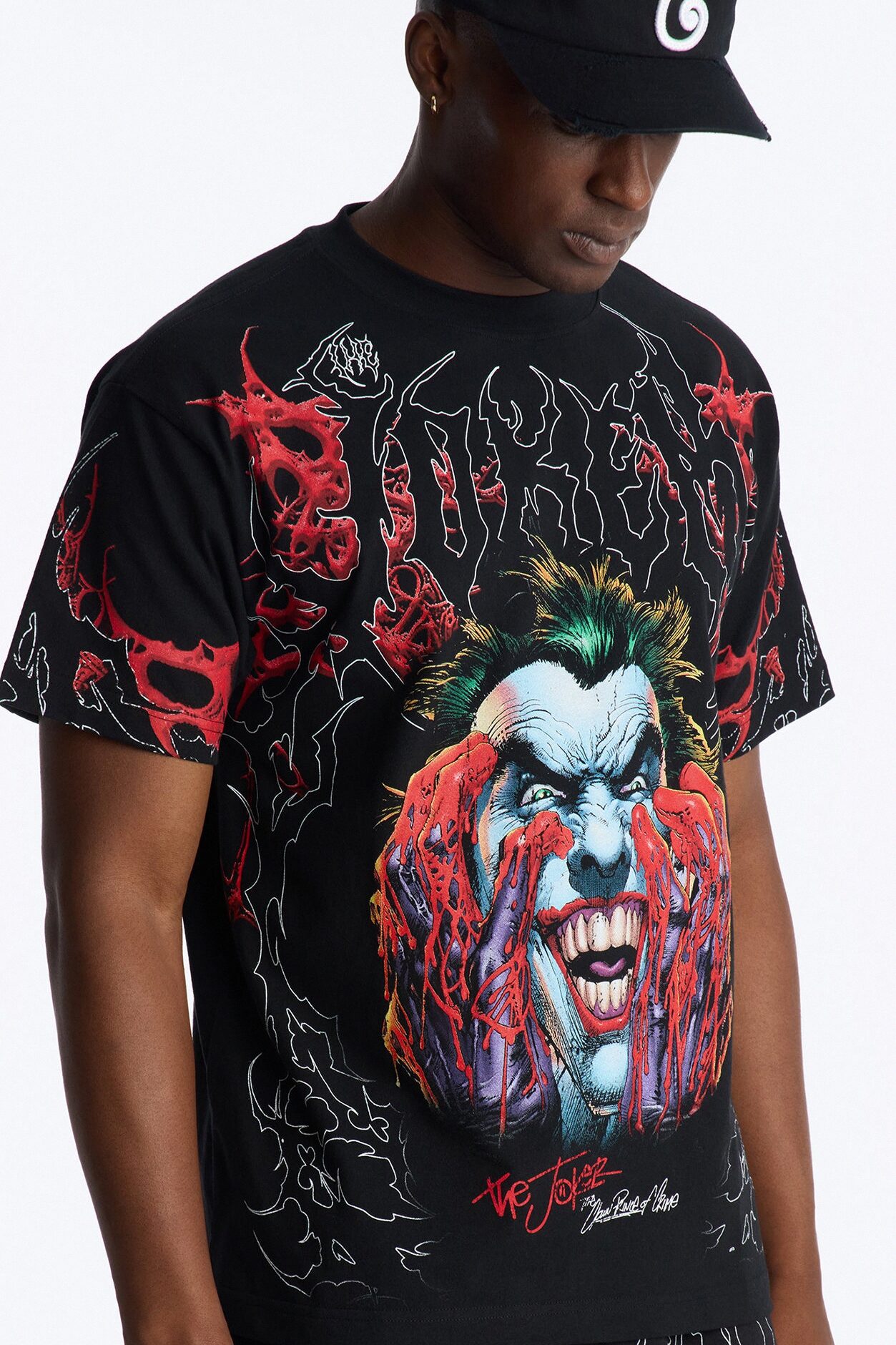 Joker All Over Print Heavy Weight Boxy Short Sleeve Tee - Black