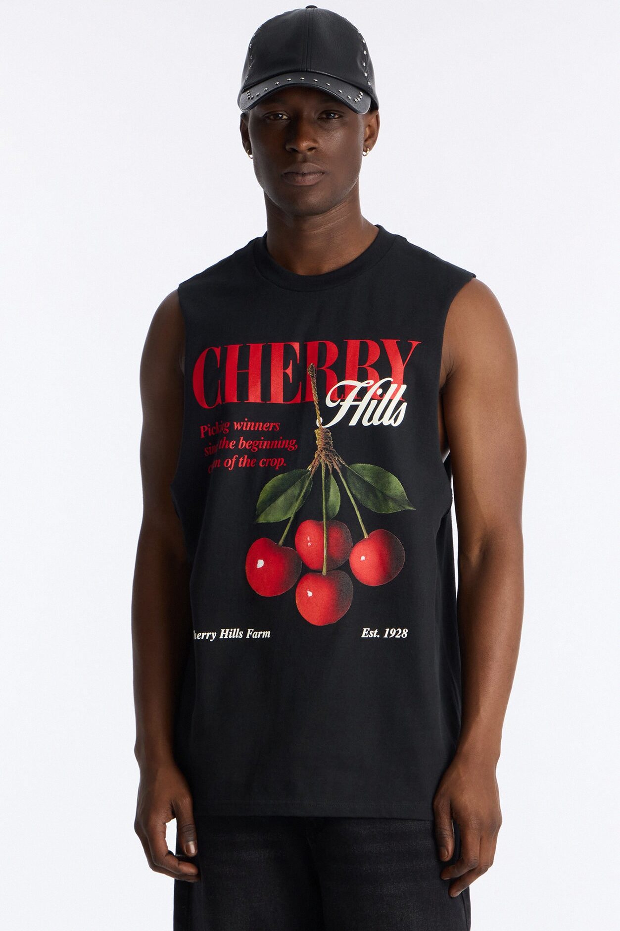 Cherry Hills Oversized Muscle Tee - Black