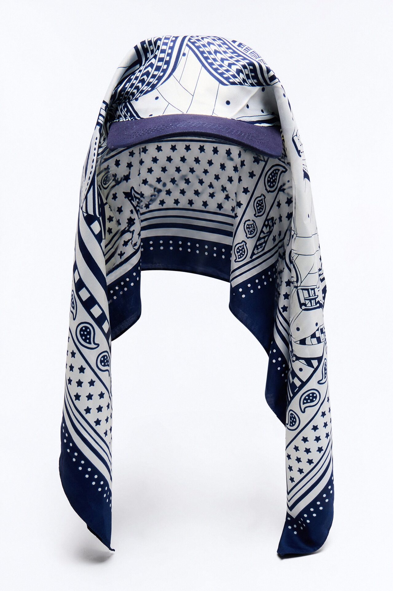 Feeling Free Visor And Head Wrap - Blue/combo