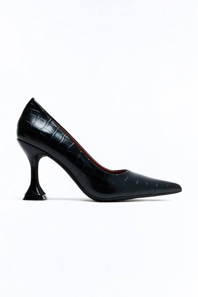 Marlowe Croc Pumps - Black