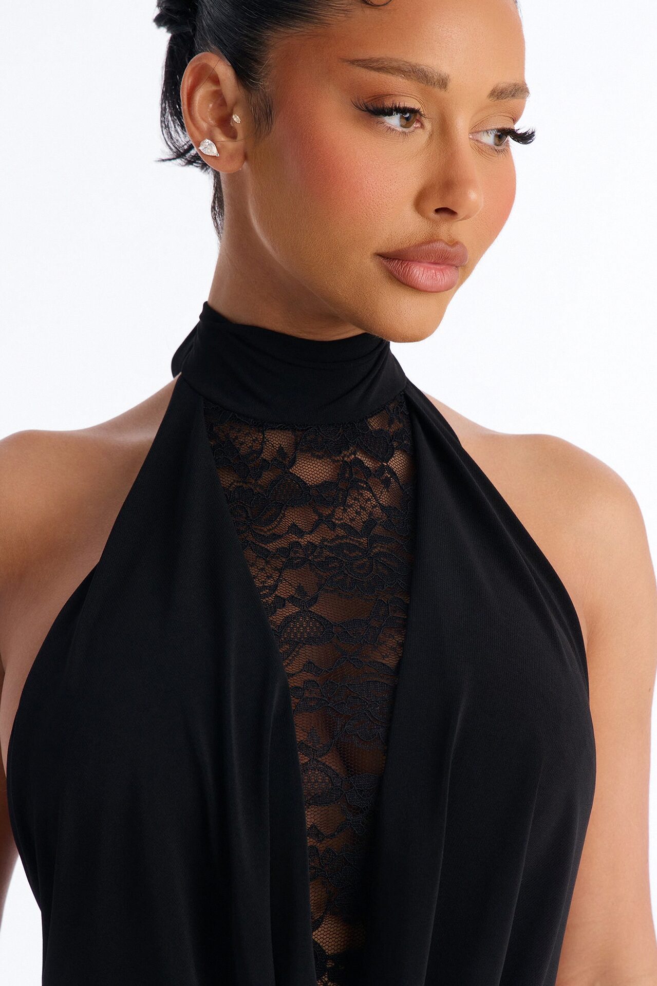 Remi Lace Halter Maxi Dress - Black