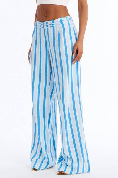 Lurice Low Rise Striped Linen Wide Leg Pant - Blue/combo