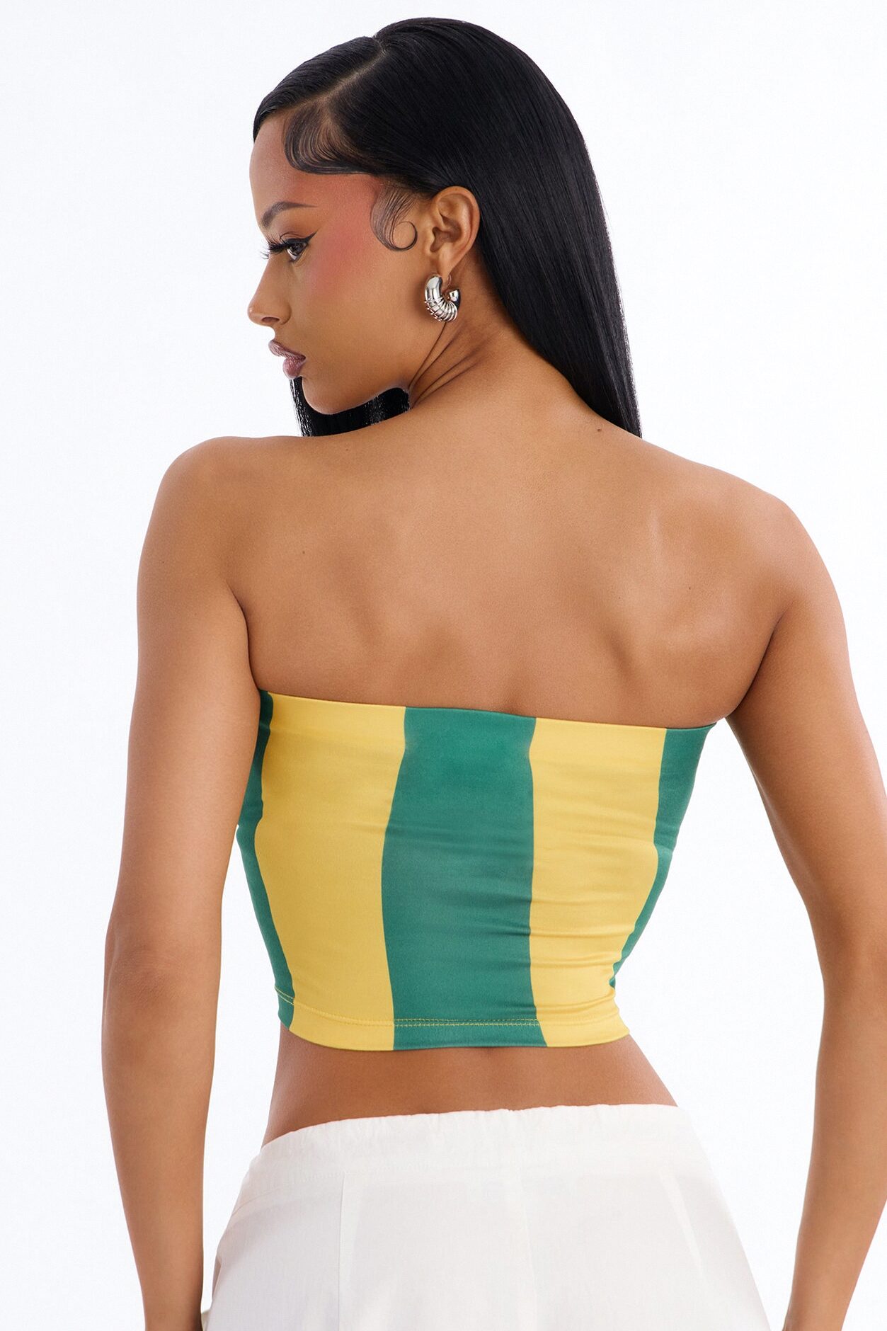 Brazil Striped Tube Top - Green/combo