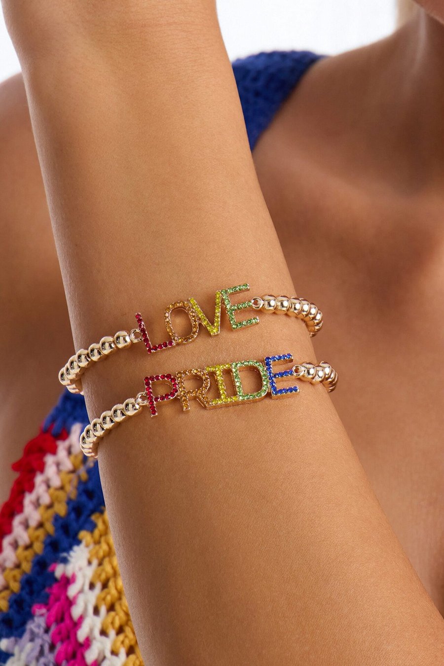 Love Wins Pride 3 Piece Bracelet Set - Gold Multi Color