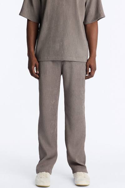 Pure Form Plisse Straight Leg Pant - Brown