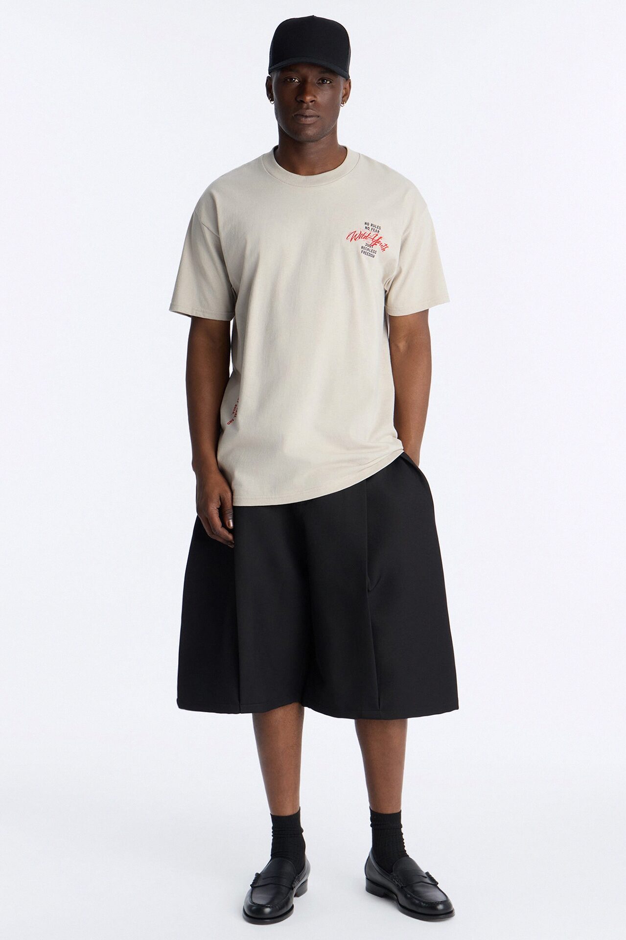 Wild Youth Freedom Oversized Short Sleeve Tee - Grey