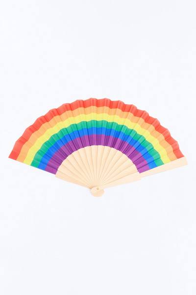 The Air Of Change Foldable Wooden Fan - Multi Color