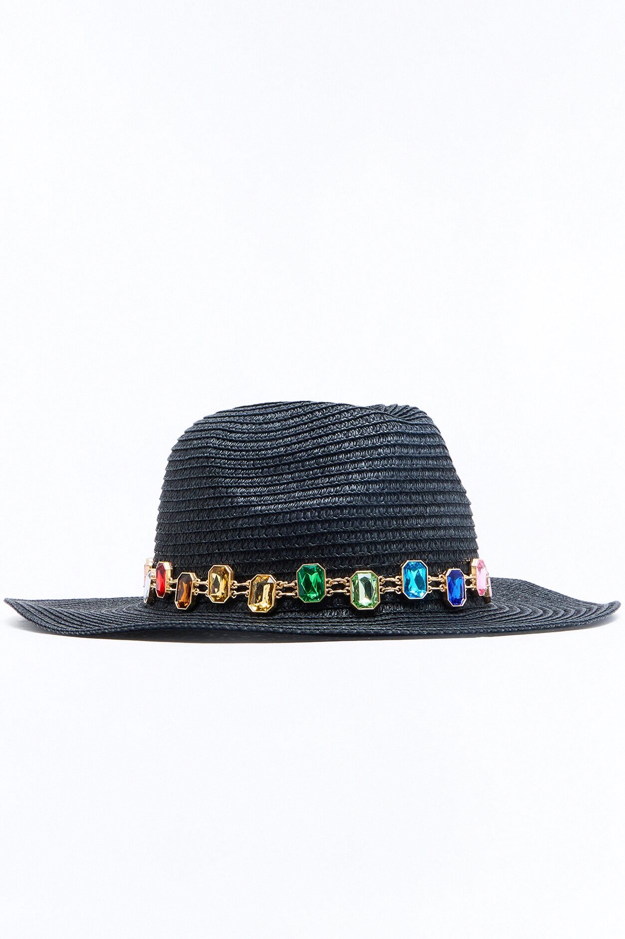 Beach Club Straw Sun Hat - Black/combo