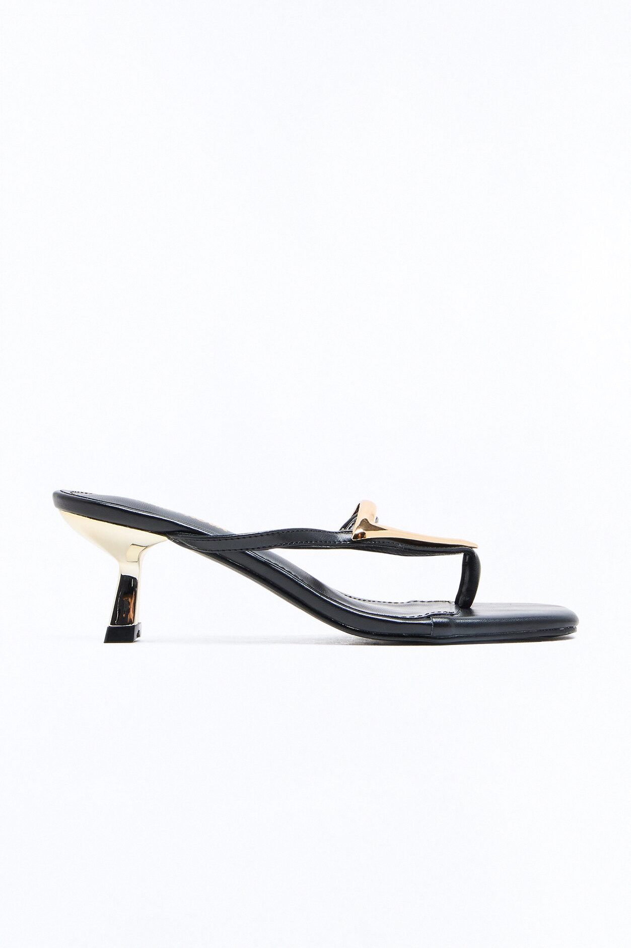 Unmatched Hardware Kitten Heels - Black