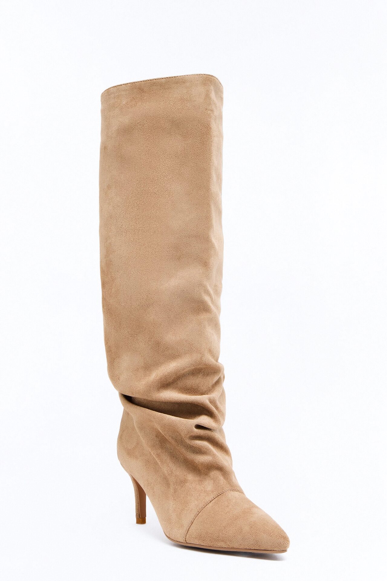 Pico Ruched Suede Boots - Sand