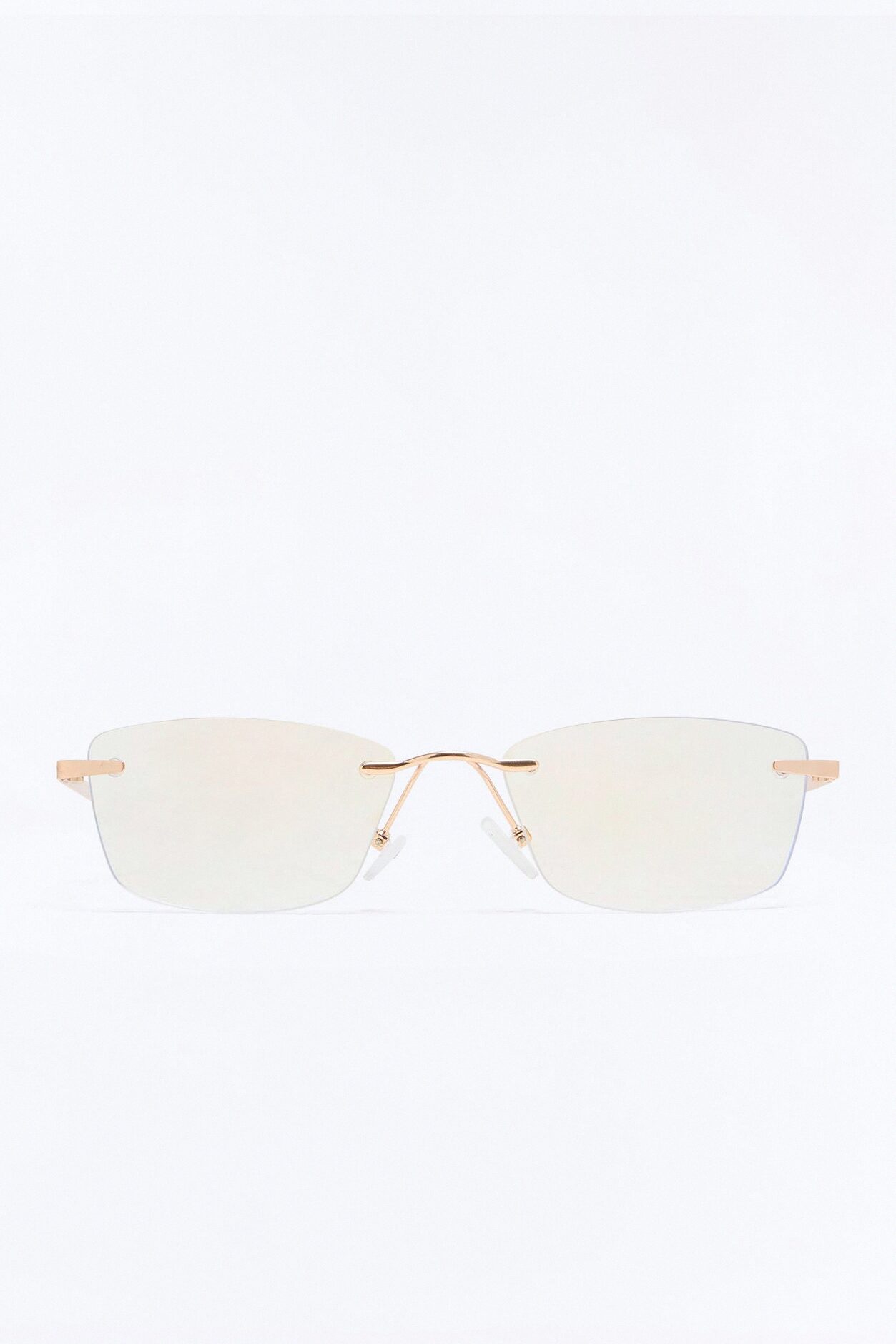 Clearview Edge Rimless Square Blue Light Glasses - Gold