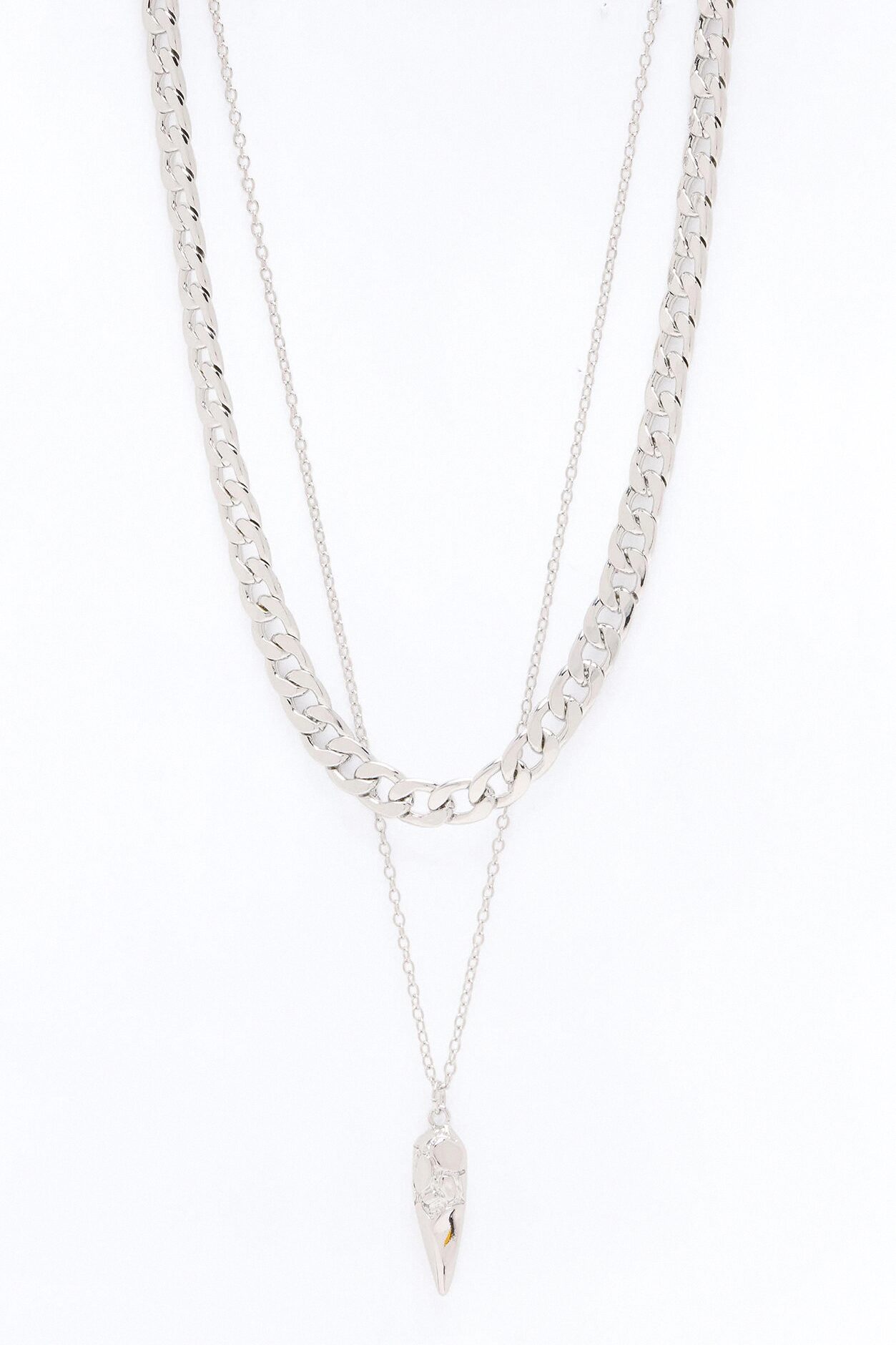 Piece Of Me Chain Necklace Set - Silver