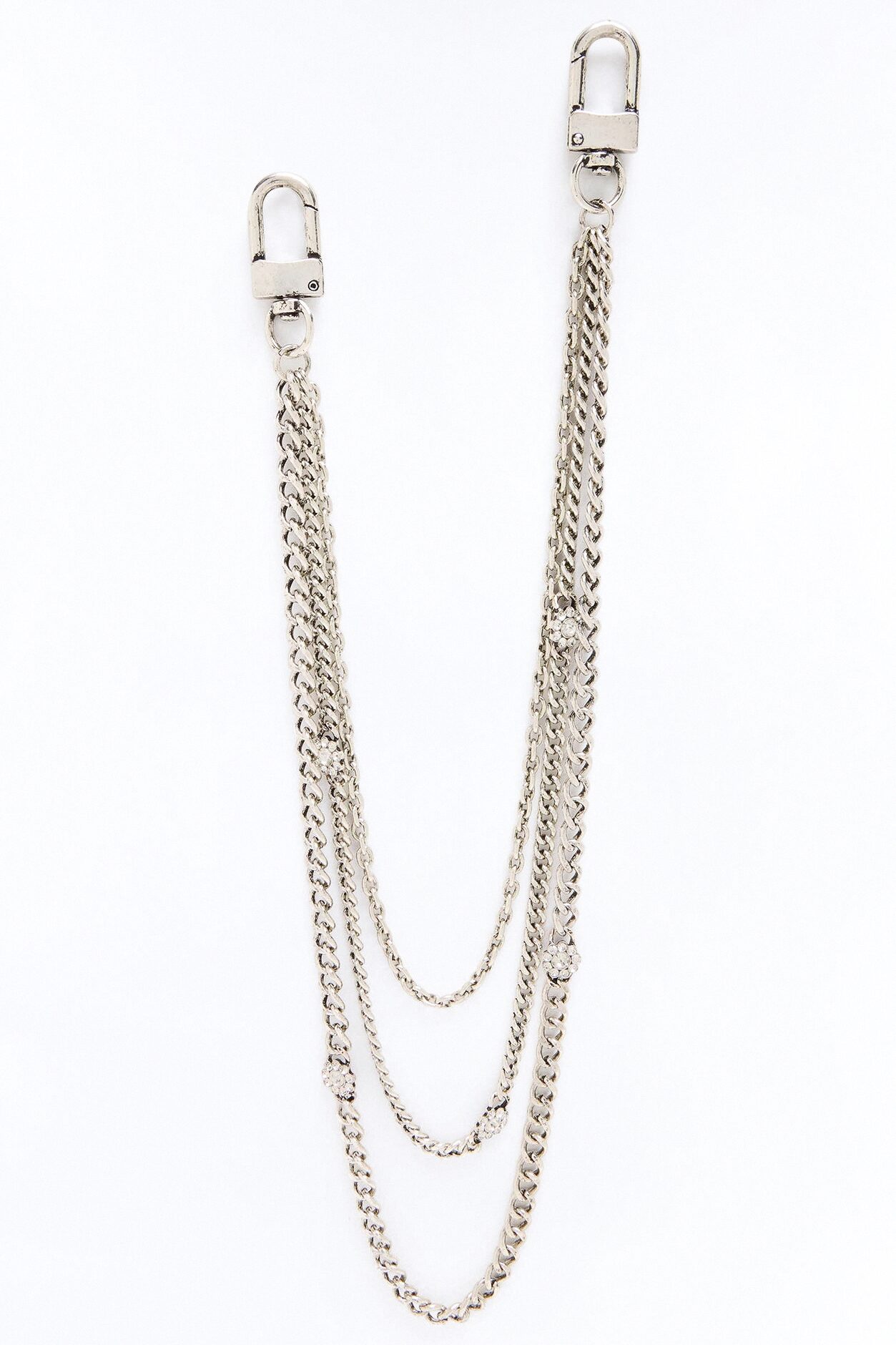 Blooming Effect Layered Pant Chain - Silver