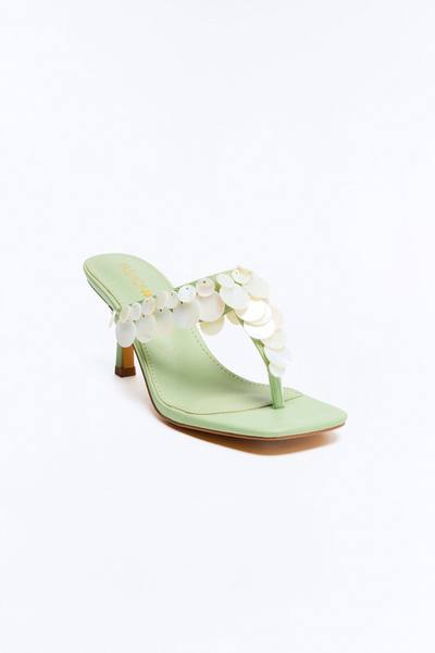 Kenly Shell Thong Heels - Green