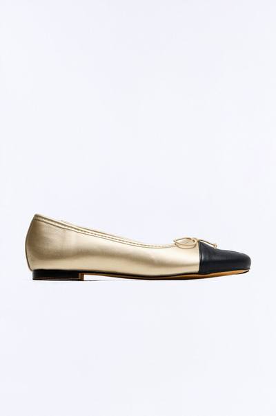Mamie Bow Ballet Flats - Black/Gold