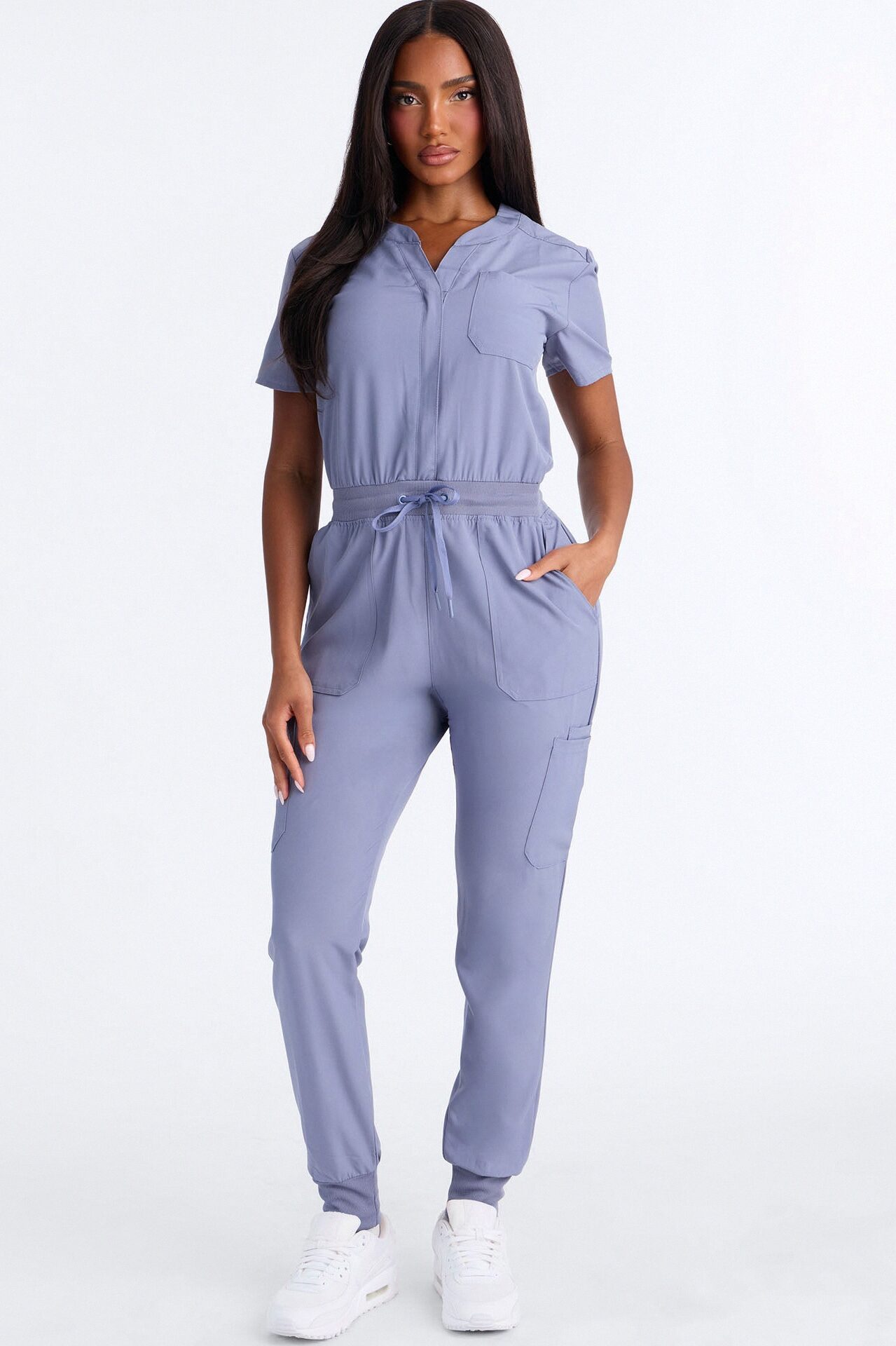 Full Shift Stretch Jogger Scrub Uniform Jumpsuit - Blue