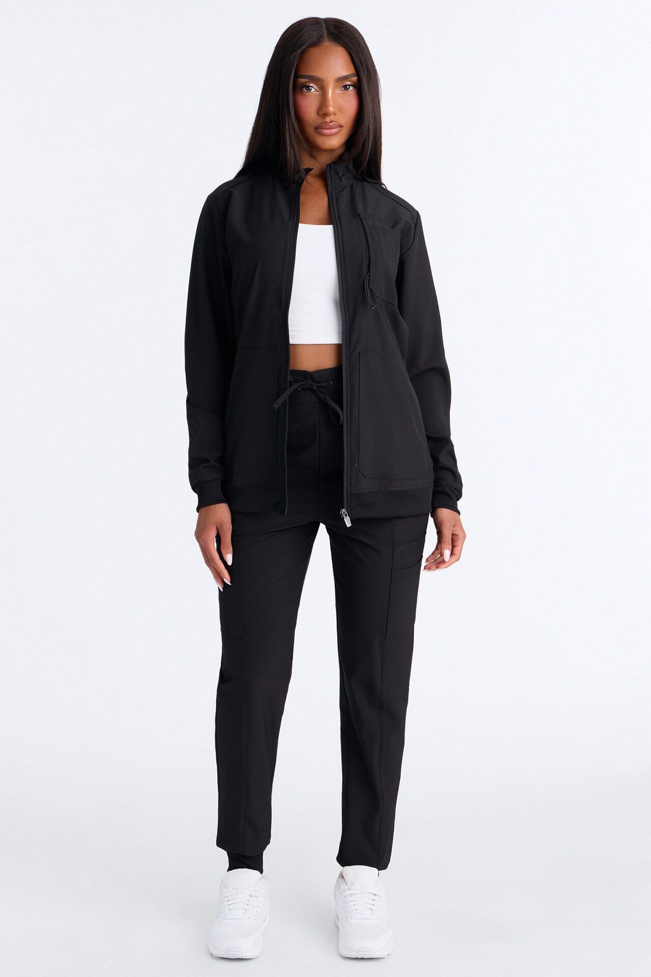 Pulse Pro 4 Way Stretch 5 Pocket Cargo Jogger Scrub Bottoms - Black