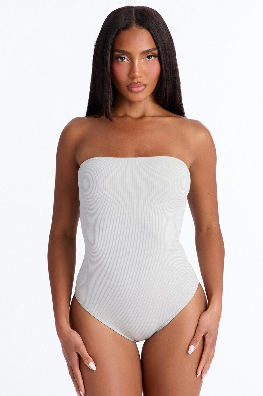 Demi Double Lined Tube Bodysuit - Grey
