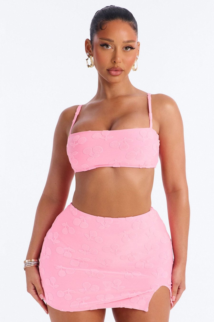 Janine Terry Cloth 3 Piece Bikini & Skirt Sunsuit - Pink