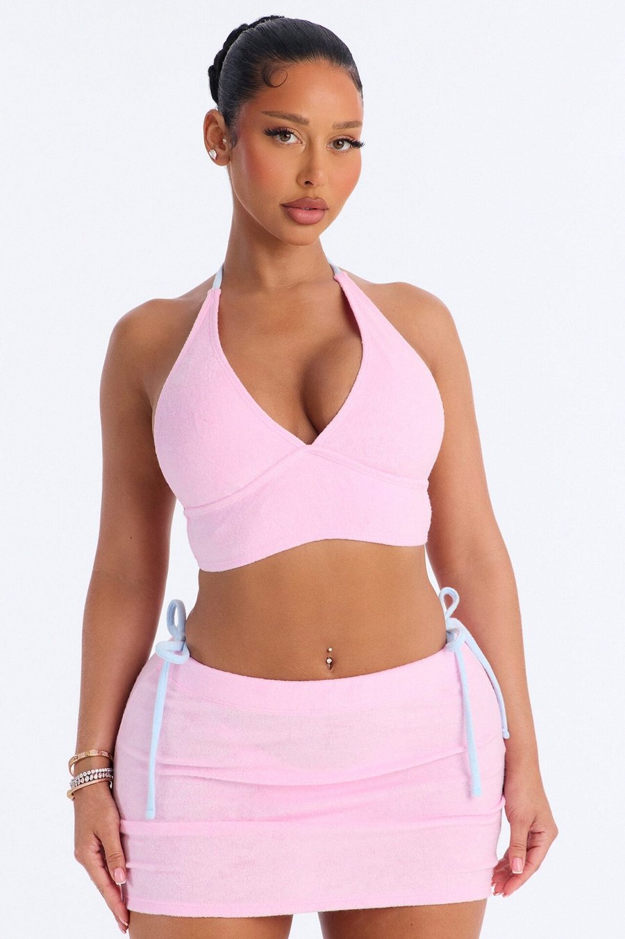 What You Know Bikini And Coverup Skirt - Pink