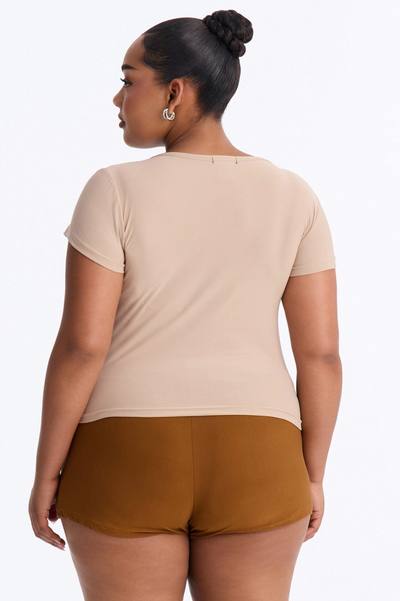 Brown Sugar Babe Contrast PJ Short Set - Brown/Brown