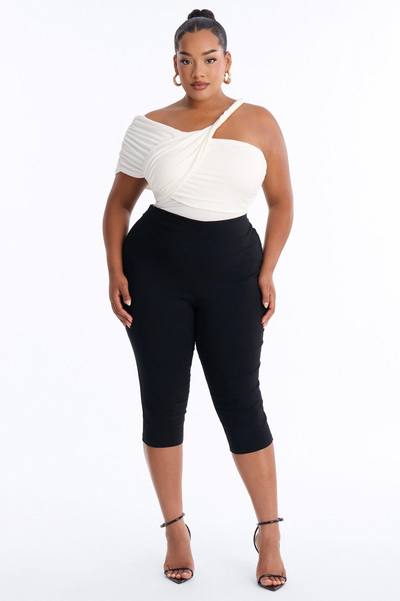 Gia Off Shoulder Twist Ruched Bodysuit - Ivory