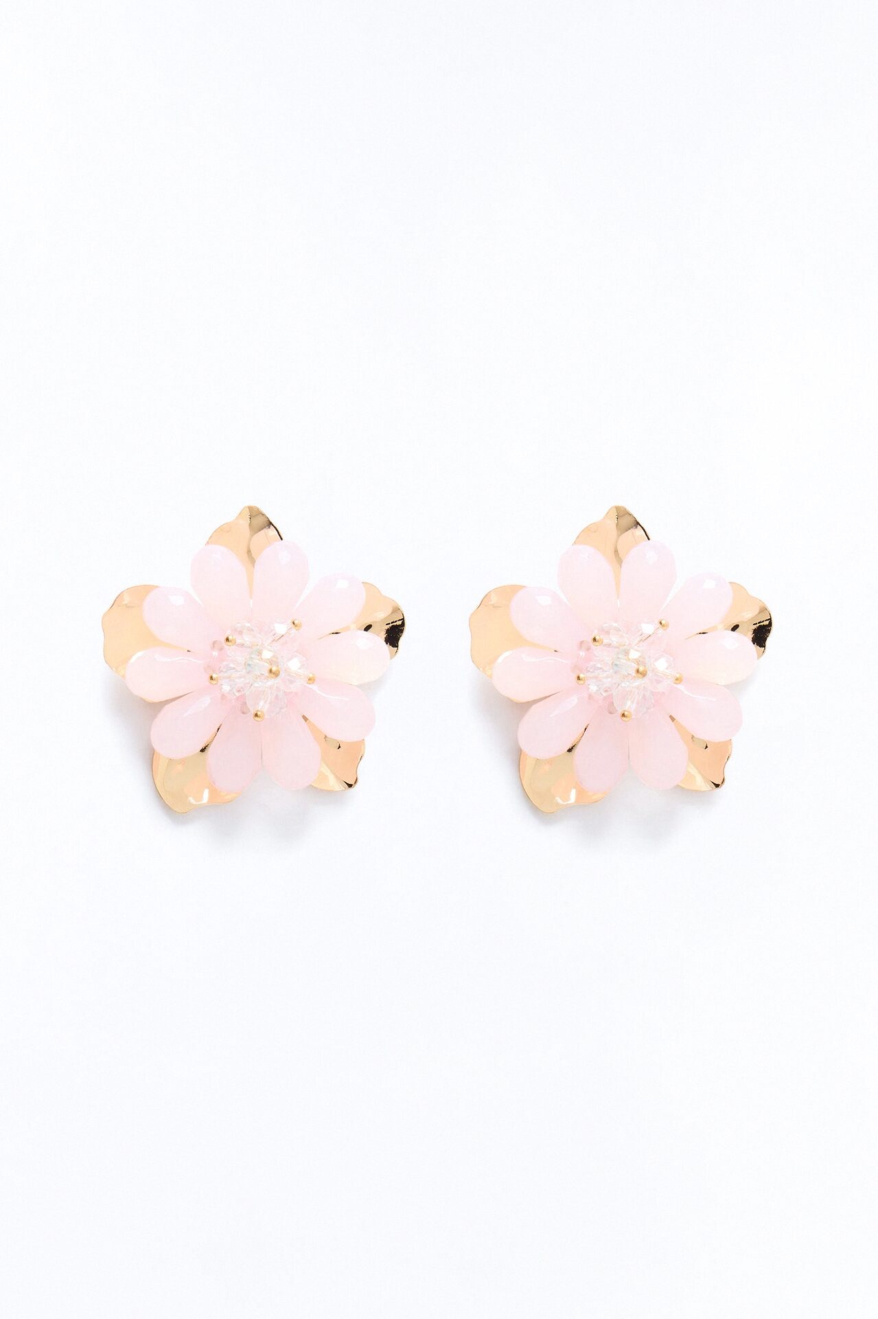 Luminous Seduction Stud Earrings - Gold/Pink