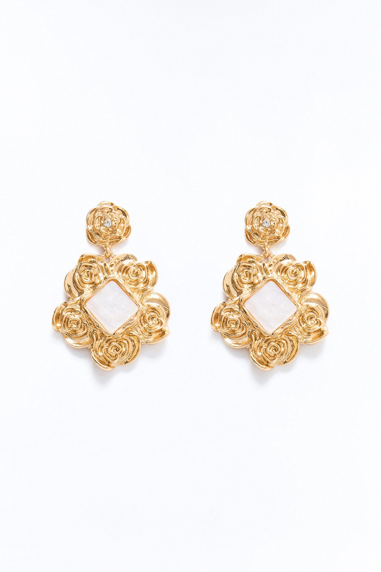 Glided Hardware Drop Earrings - Gold