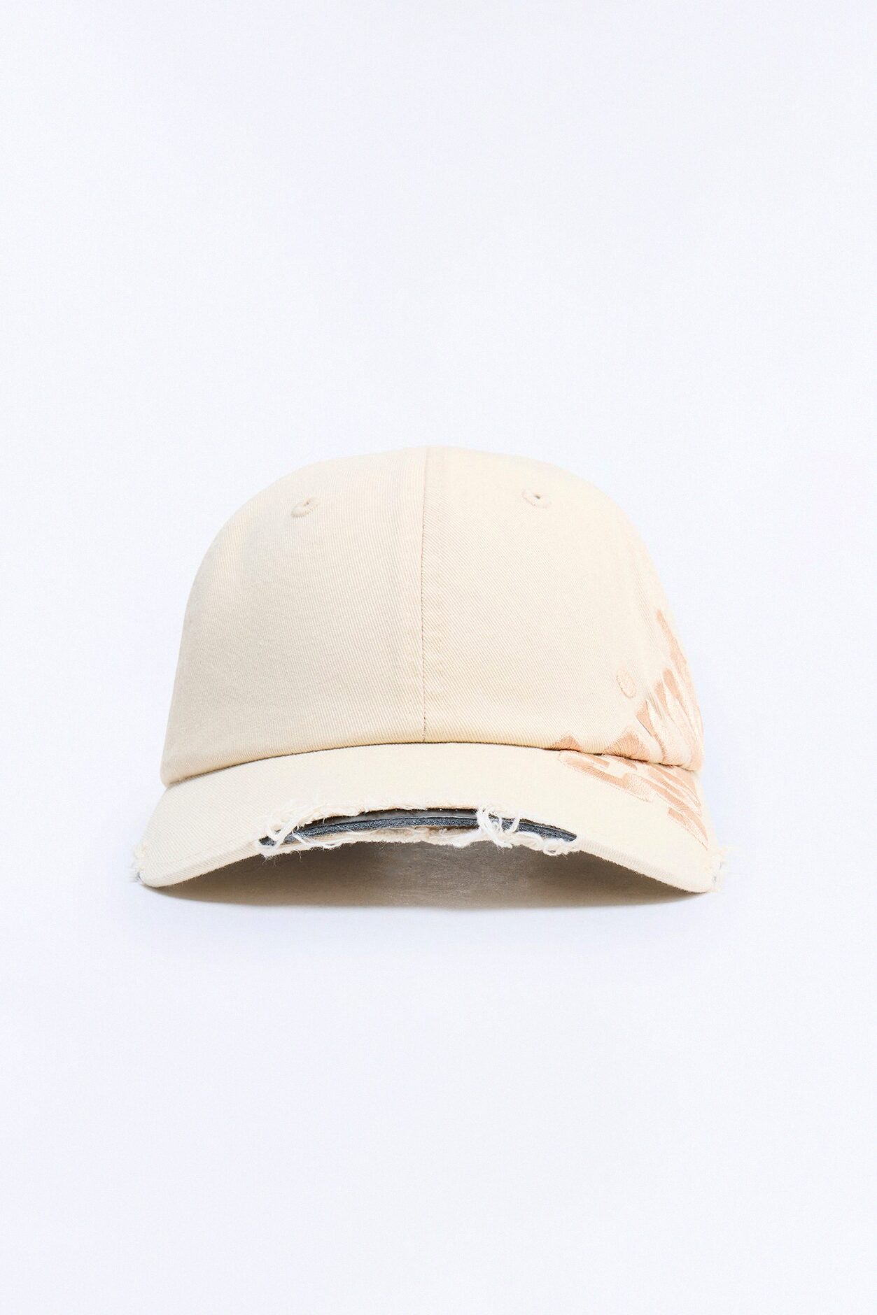 Saint Distressed Snapback Hat - Stone