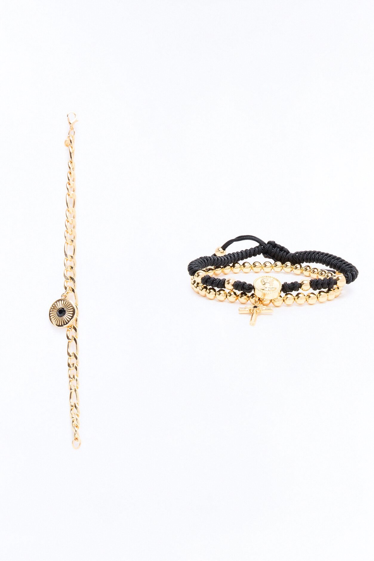 Roman Cross Bracelet Set - Gold