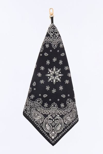 Paisley Western Graphic Bandana Keychain - Black