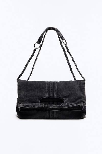 Out With The Girls Denim Shoulder Bag - Black