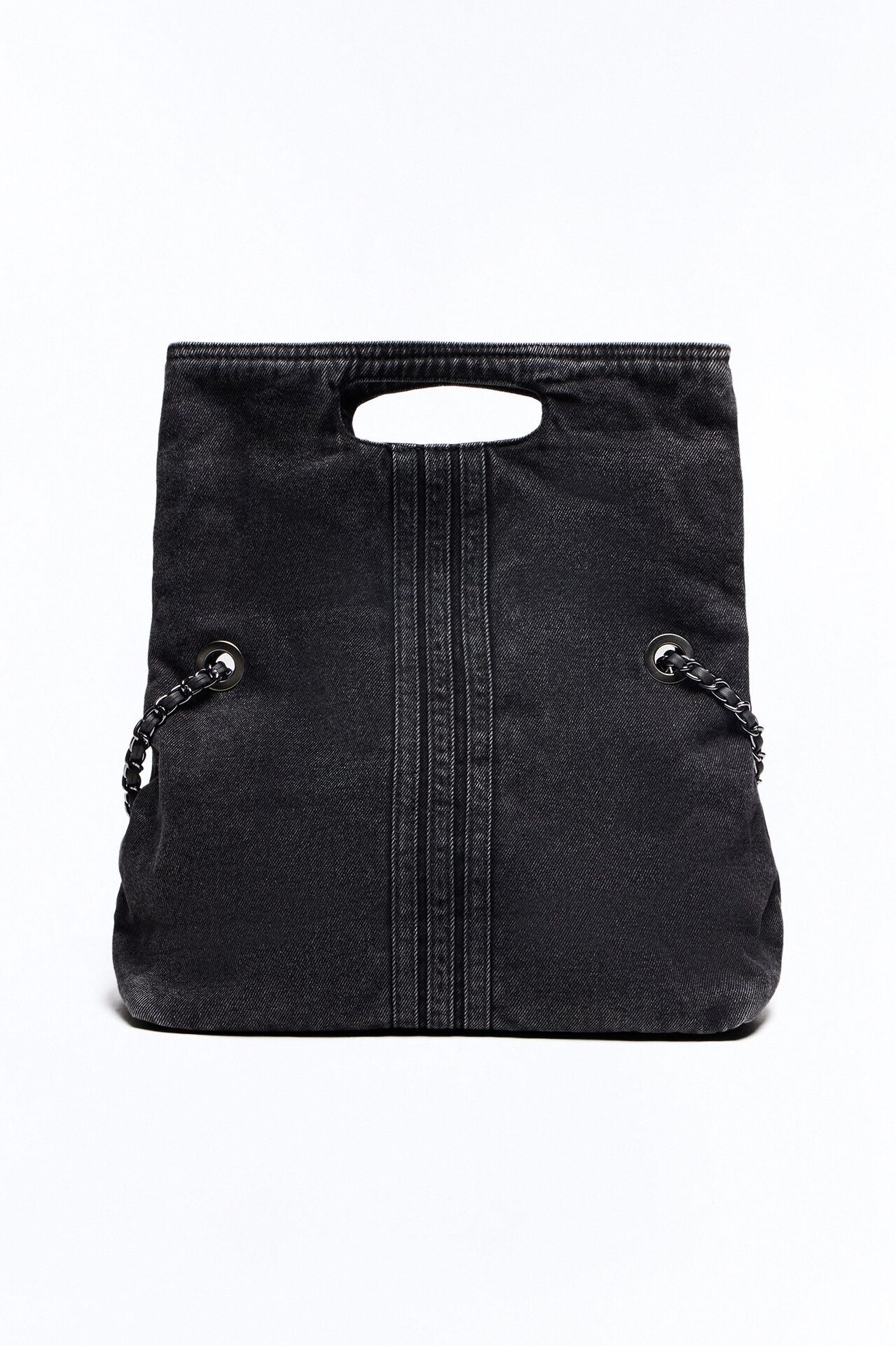 Out With The Girls Denim Shoulder Bag - Black