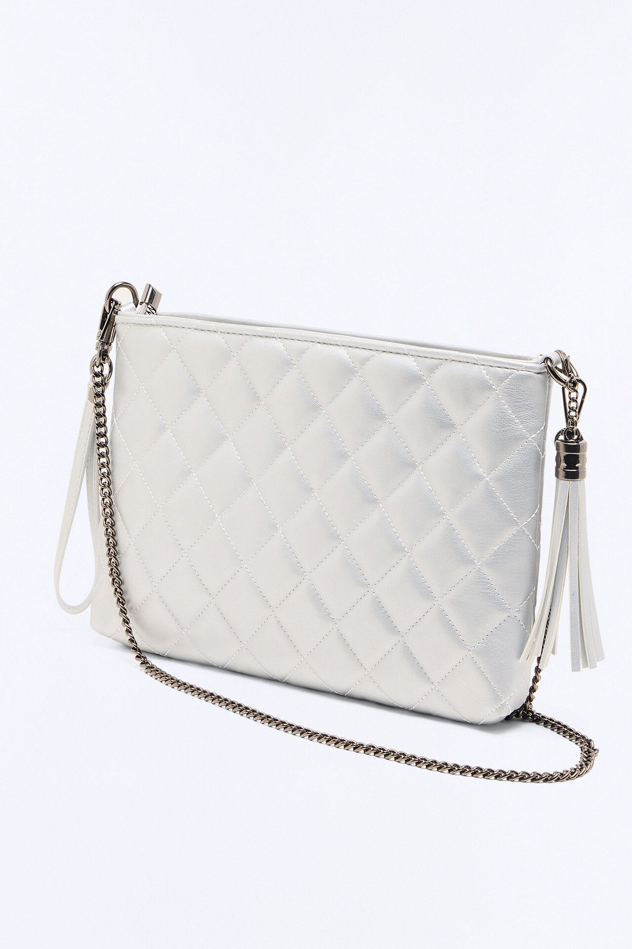 About The Girl Faux Leather Clutch - Silver