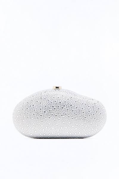 Sparkling Rock Rhinestone Clutch - Silver