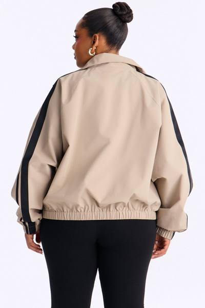 Trackstar Contrast Windbreaker Jacket - Khaki/combo