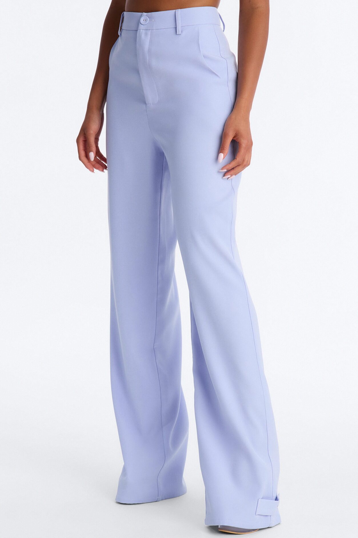 Penelope High Rise Straight Leg Trouser Pant - Light Blue