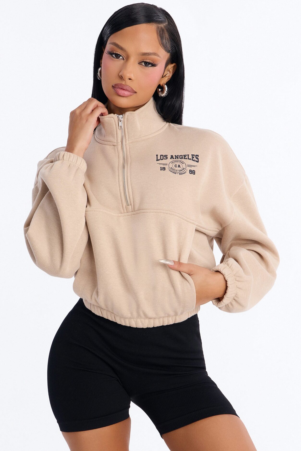 West Coast Winner Fleece Quarter Zip Pullover - Taupe