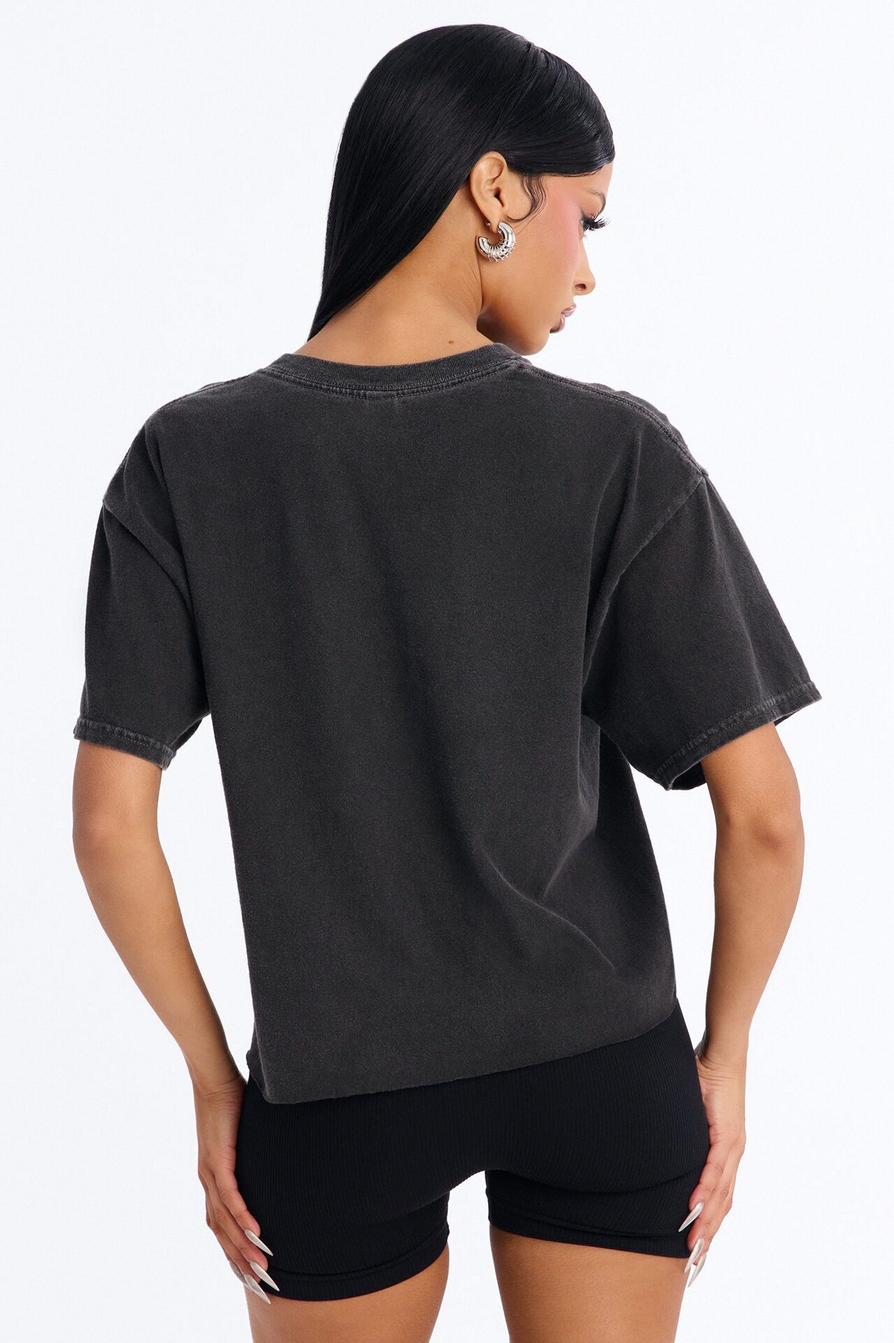 Rebirth Butterfly Cropped Tee - Black