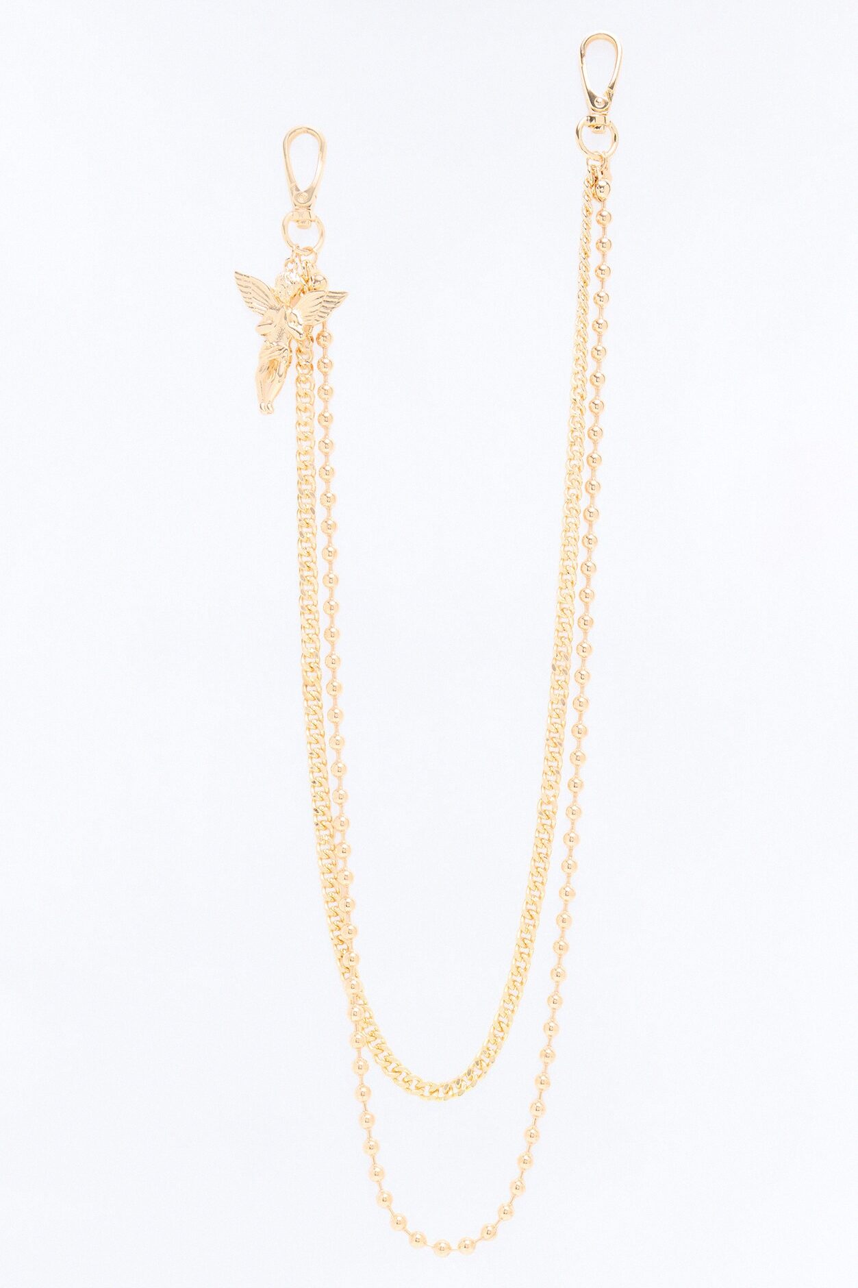 Angel Pendant Layered Pant Chain - Gold