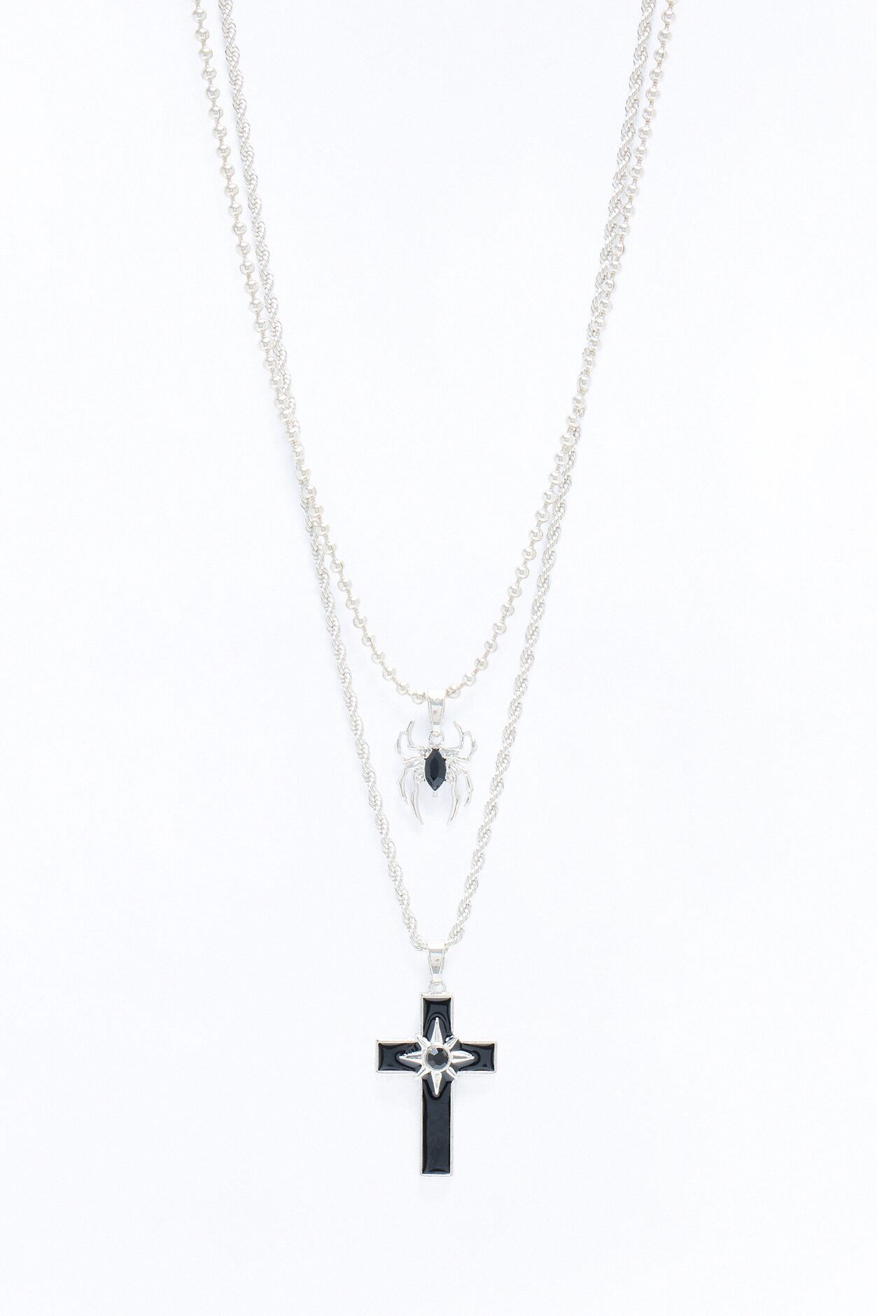 Ensnared In Faith Necklace Set - Silver