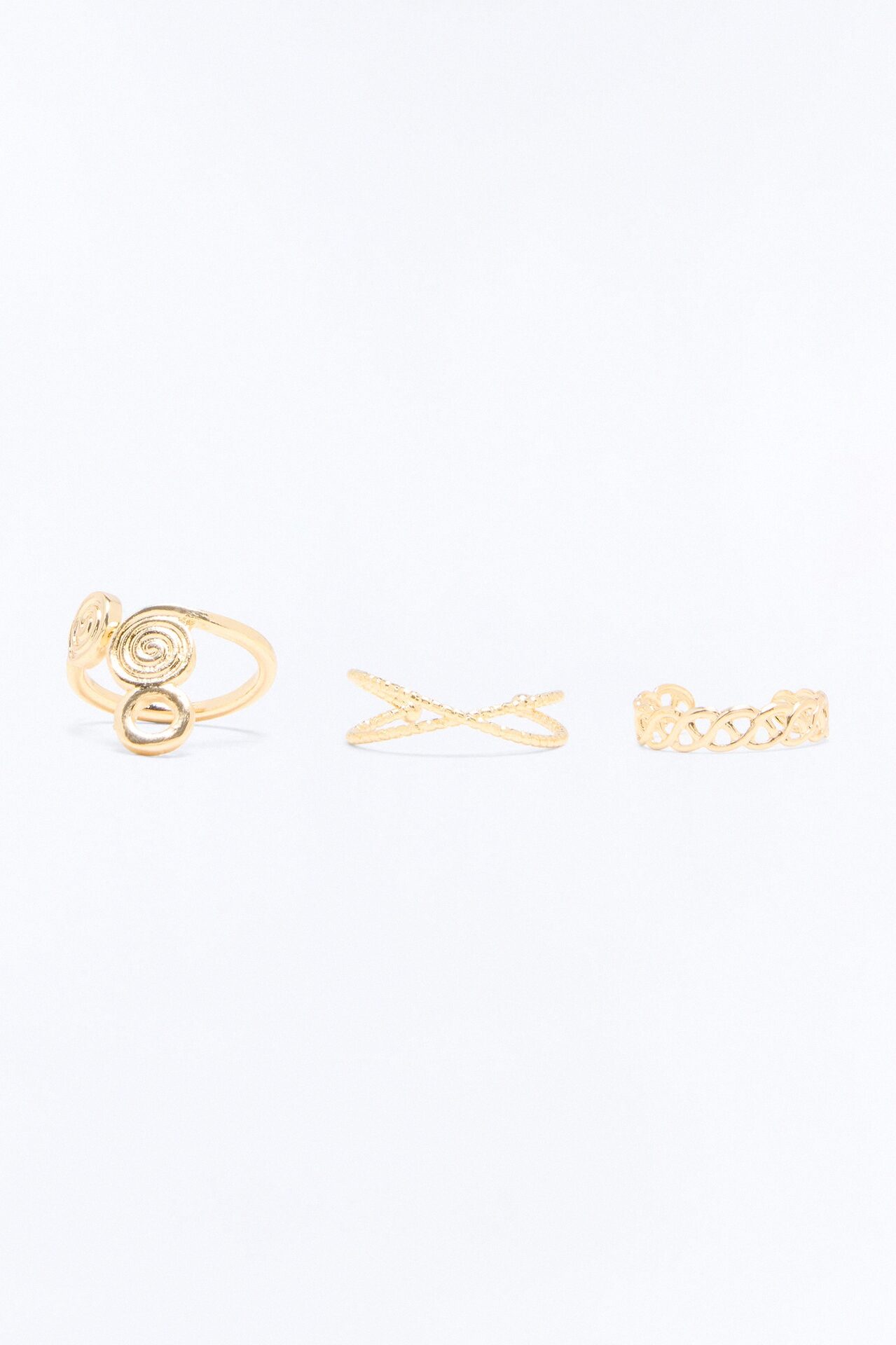 Linking Together 3 Piece Toe Ring Set - Gold