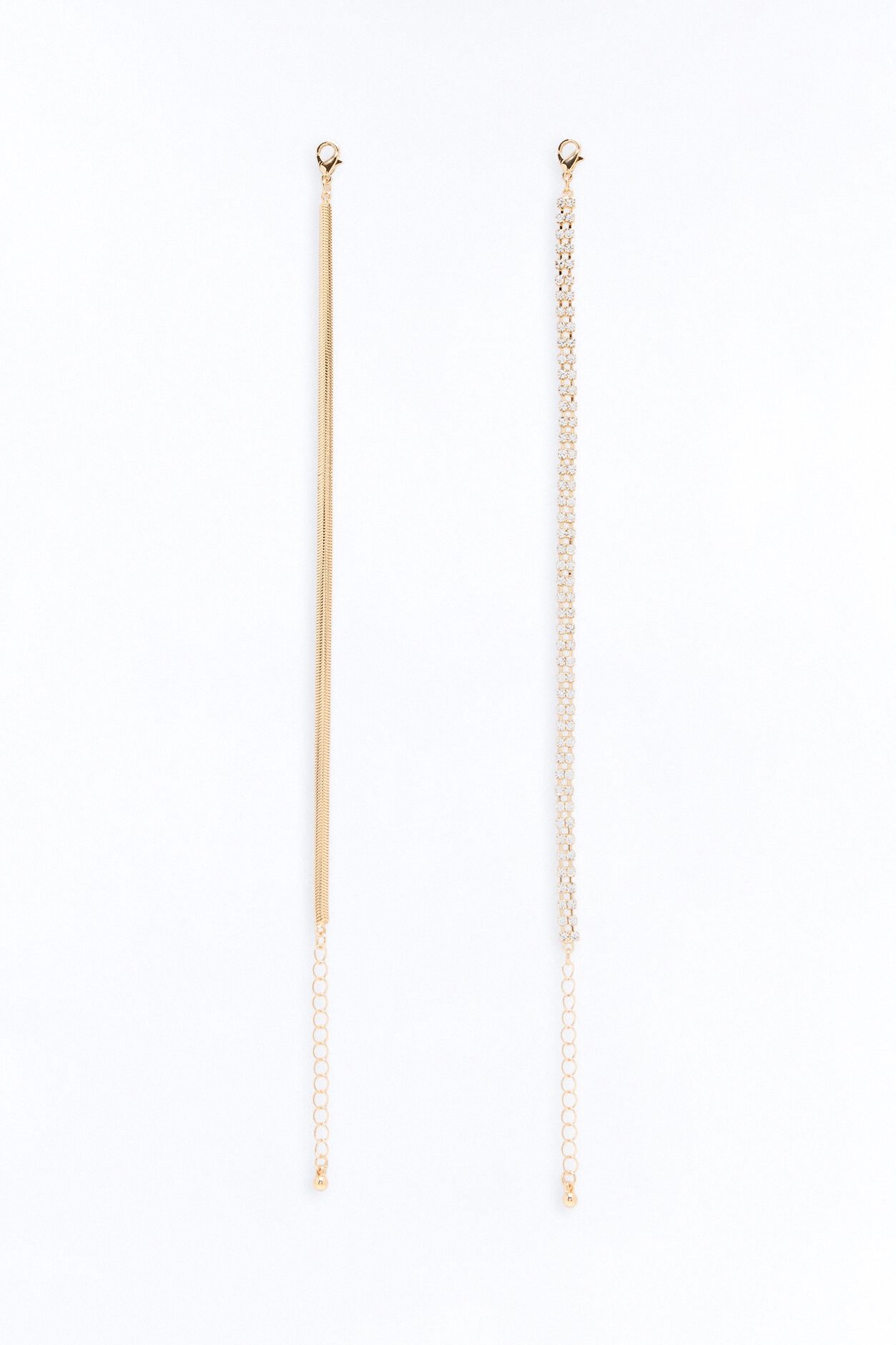 Classy Act Rhinestone Anklet - Gold